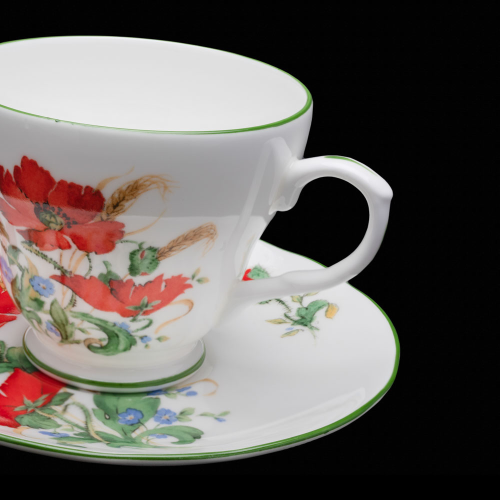 Poppies Fine Bone China Teacup Duchess China